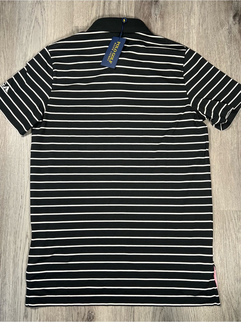 New Polo Golf‎ Ralph Lauren Shirt Mens S Black Striped Performance PGA Biltmore - Picture 3 of 10